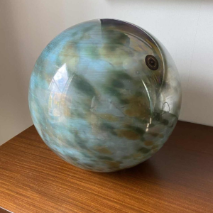 Val-st-Lambert, lampe ronde/boule contemporaine en verre, XXIe s