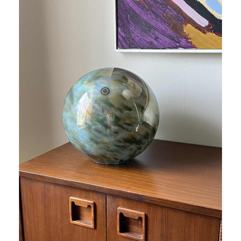 Val-st-Lambert, lampe ronde/boule contemporaine en verre, XXIe s