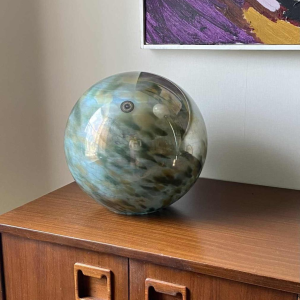 Val-st-Lambert, contemporary round lamp in glass, 21st century