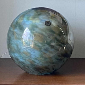 Val-st-Lambert, contemporary round lamp in glass, 21st century