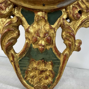 Baromètre-thermomètre Louis XVI à échelle Réaumur en bois doré, par Benard à Provins, XIXe s