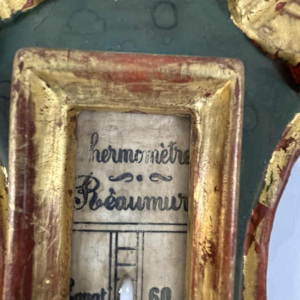 LOUIS XVI barometer-thermometer met Réaumur-schaalverdeling in verguld hout, door Benard in Provins, 19e eeuw