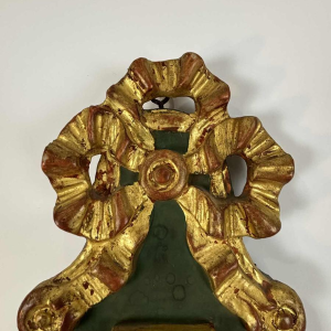 Baromètre-thermomètre Louis XVI à échelle Réaumur en bois doré, par Benard à Provins, XIXe s