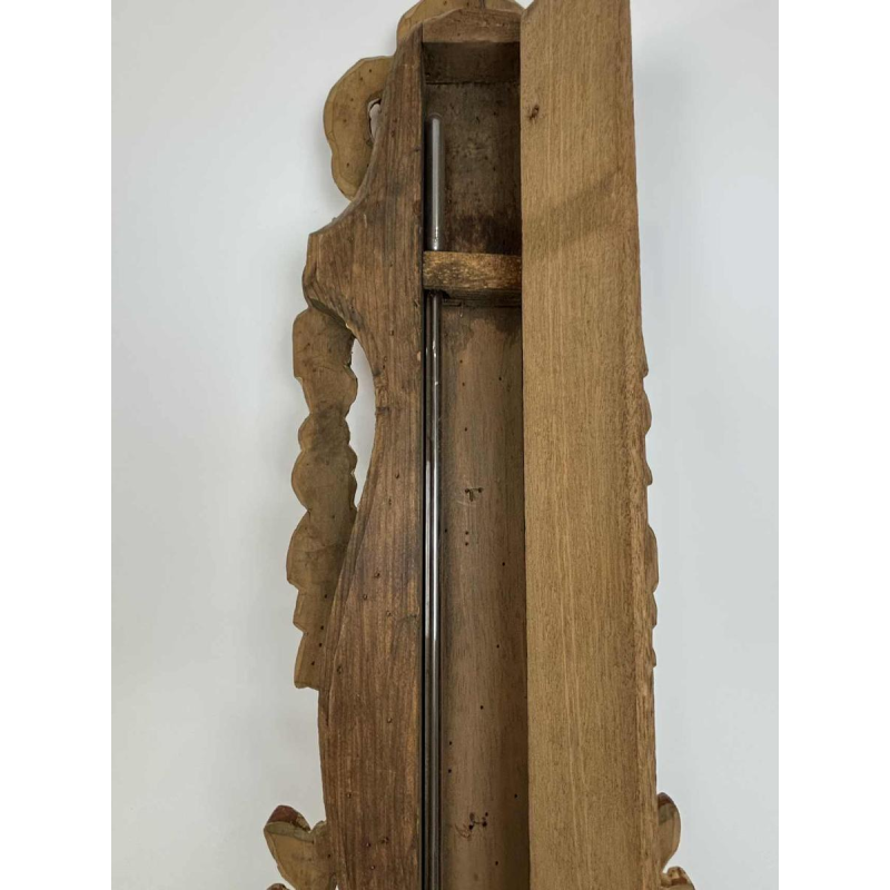 LOUIS XVI barometer-thermometer with Réaumur scale in gilded wood, by Benard in Provins, 19th c