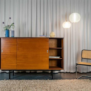 Pierre Guariche voor Meurop, modernistisch enfilademeubel, België, ca 1960