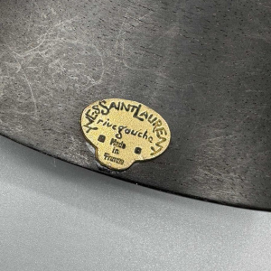 Yves Saint Laurent, Rive Gauche, manchet armband, hout en metalen inzetstukken