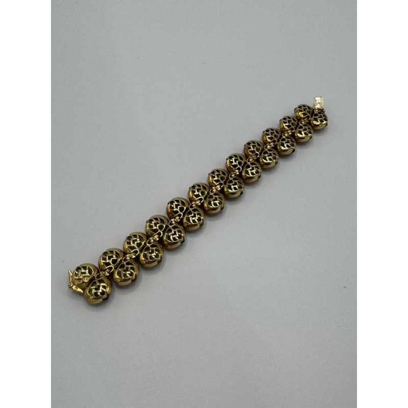 Bracelet René Boivin en or jaune 18 carats serti de 3 essences de bois