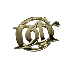 Christian Dior, logo brooch in gilt metal, late 20th c