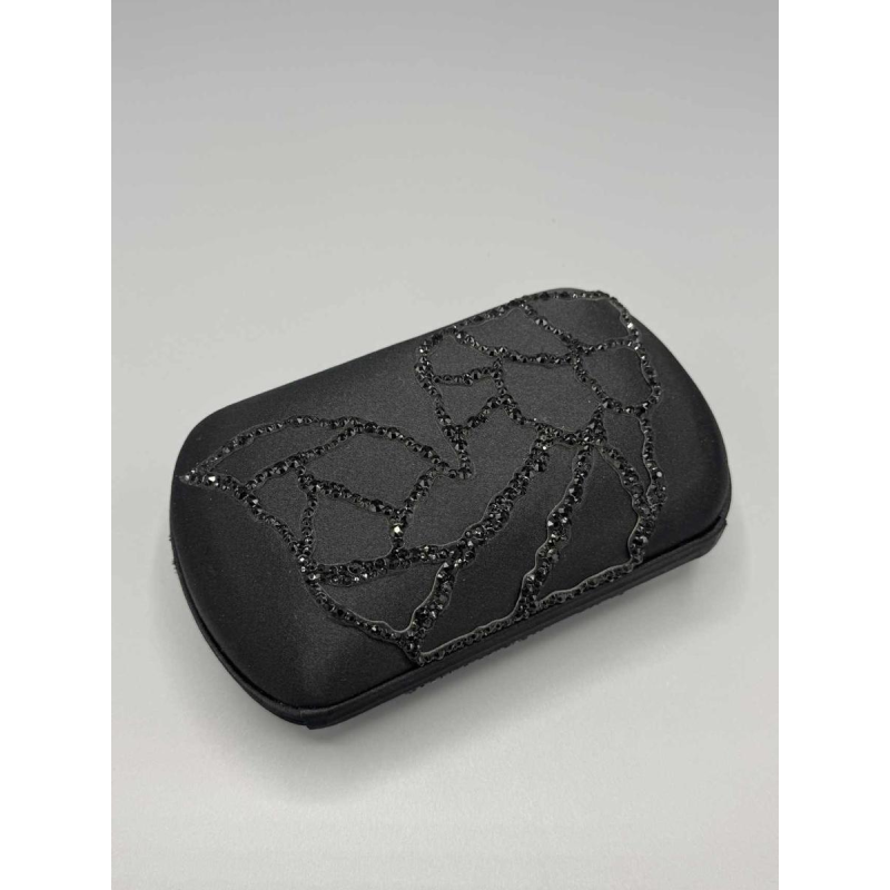 Sergio Rossi, avondtasje, zwarte zijde en Swarovski-kristallen, 21e eeuw