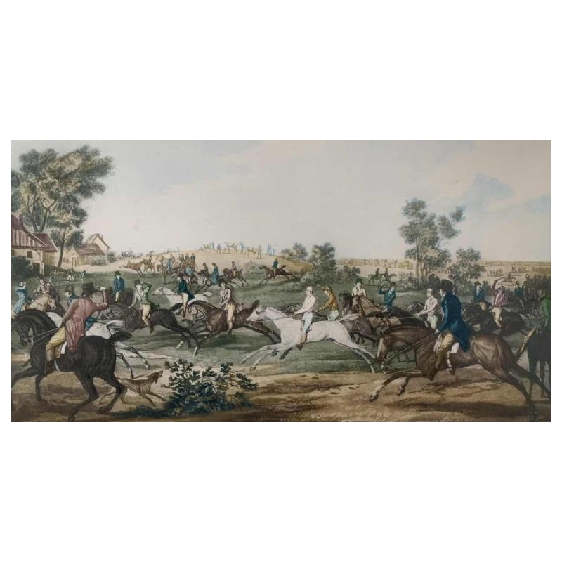 CARLE VERNET 'La Course' de chevaux, gravure équestre ancienne, 19ème siècle