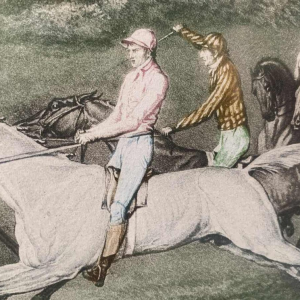 CARLE VERNET 'La Course' de chevaux, gravure équestre ancienne, 19ème siècle