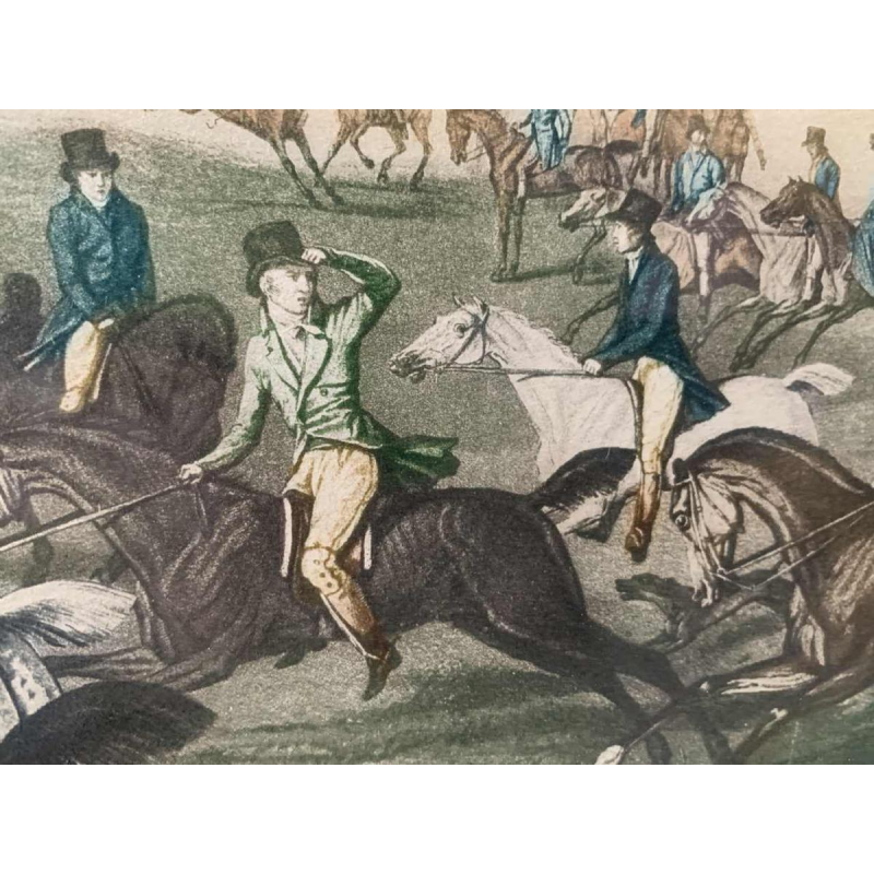 CARLE VERNET 'La Course' de chevaux, gravure équestre ancienne, 19ème siècle