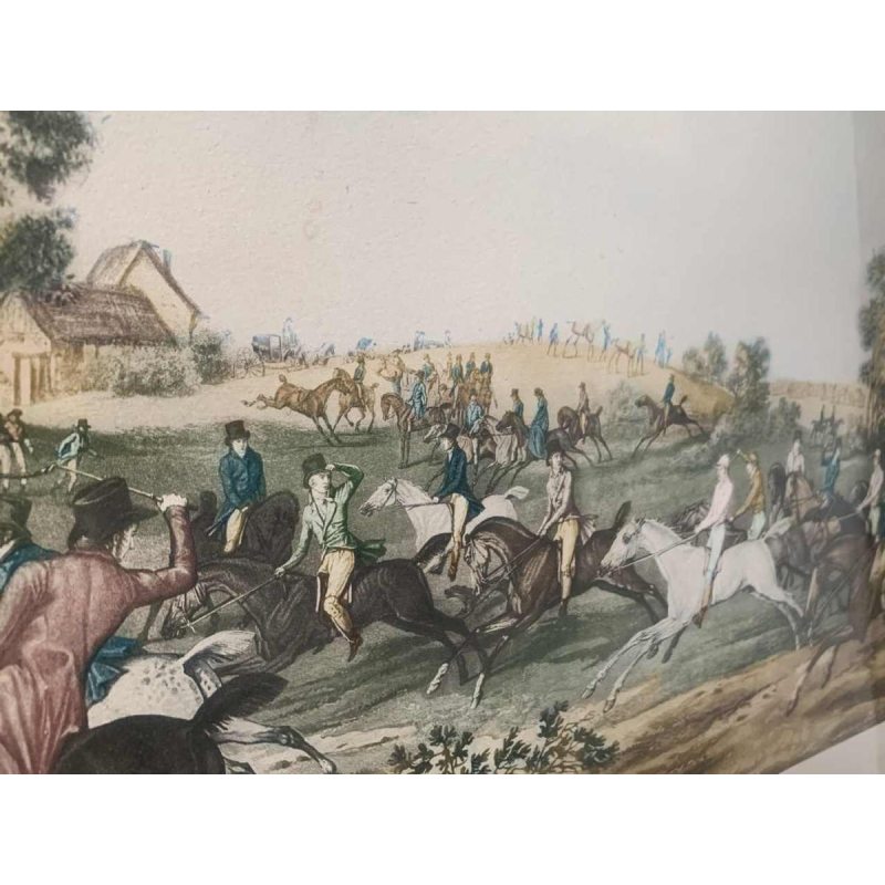 CARLE VERNET 'La Course' de chevaux, gravure équestre ancienne, 19ème siècle