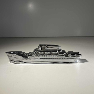 MTC Art Deco table lighter “Ship - Cruise Liner” chrome-plated steel, ca 1930