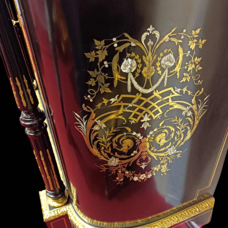 Napoleon III sideboard in blackened wood, brass, mother-of-pearl and bone marquetry, late 19th century