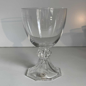 Val Saint Lambert “Yale“ crystal service: 12 champagne glasses - 9 red wine glasses - 6 white wine glasses, 1970s