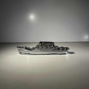 MTC Art Deco table lighter “Ship - Cruise Liner” chrome-plated steel, ca 1930
