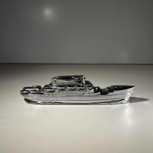 Briquet de table Art Déco MTC “Bateau - Paquebot de croisière“ acier chromé, ca 1930
