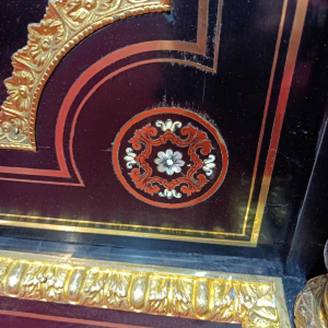 Napoleon III sideboard in blackened wood, brass, mother-of-pearl and bone marquetry, late 19th century