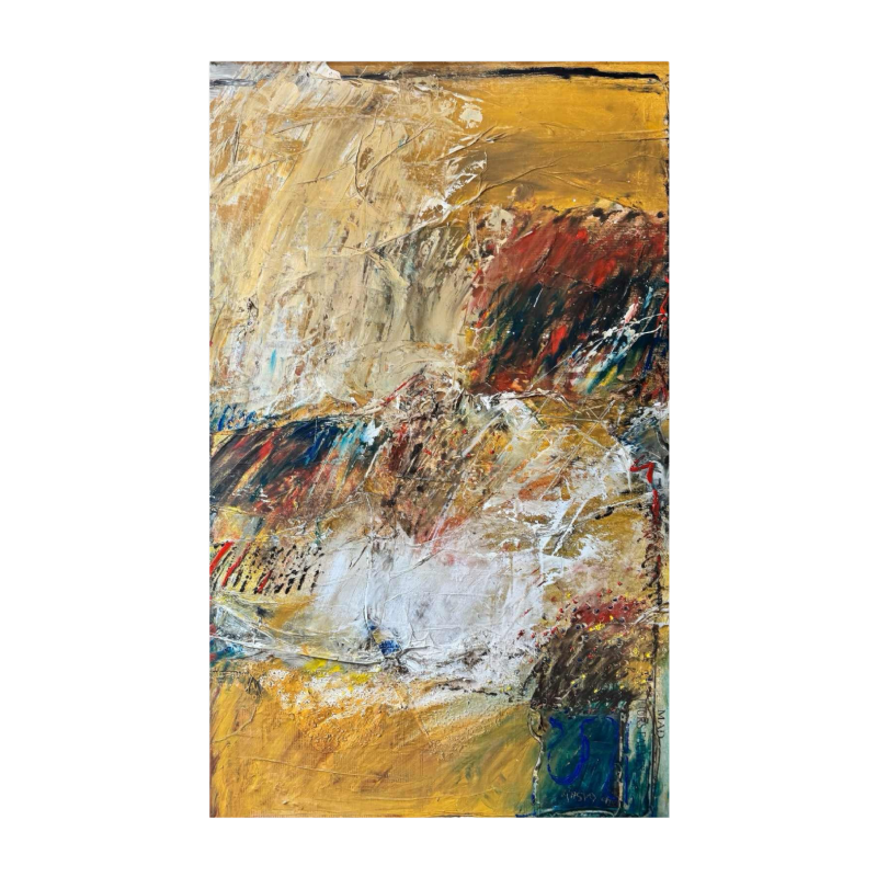 Claude GASPAR «Composition abstraite» technique mixte, peinture et collage, XXe s