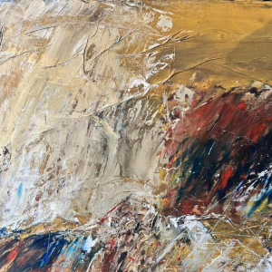 Claude GASPAR: “Abstracte compositie“ mixed media, schilderij en collage, XXe c