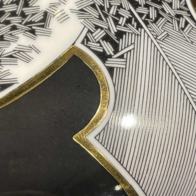 ENDRE SZASZ pour HOLLOHAZA HUNGARY, Grand Vase en Porcelaine Doré, 1970s