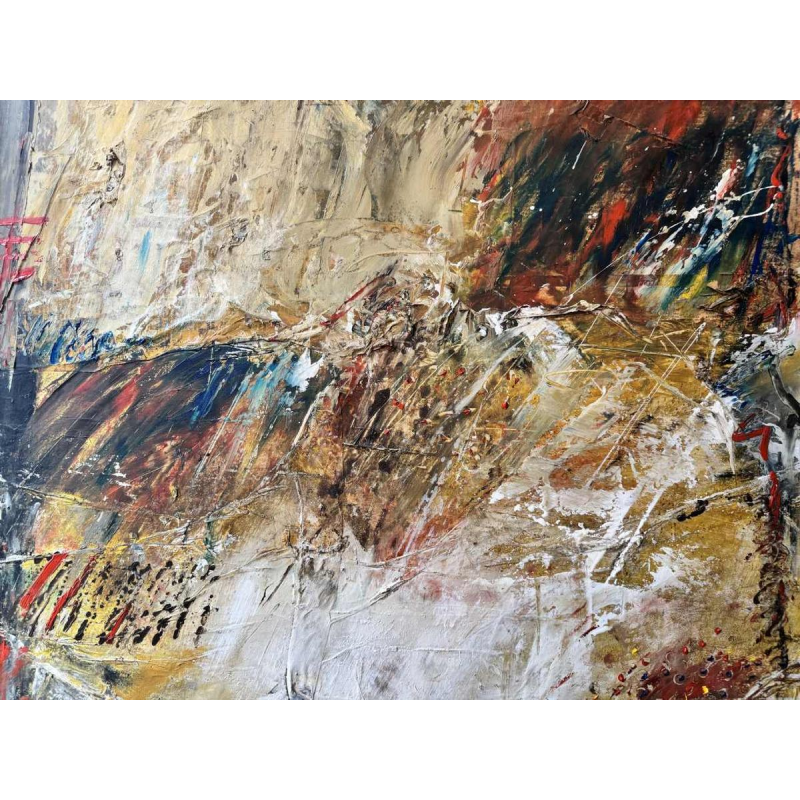 Claude GASPAR: “Abstracte compositie“ mixed media, schilderij en collage, XXe c