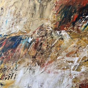 Claude GASPAR: “Abstracte compositie“ mixed media, schilderij en collage, XXe c