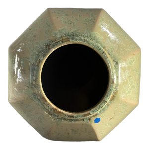 ROGER GUERIN, rare Art Deco vase 725 hexagonal shell, Bouffioulx stoneware 1935