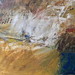 Claude GASPAR «Composition abstraite» technique mixte, peinture et collage, XXe s