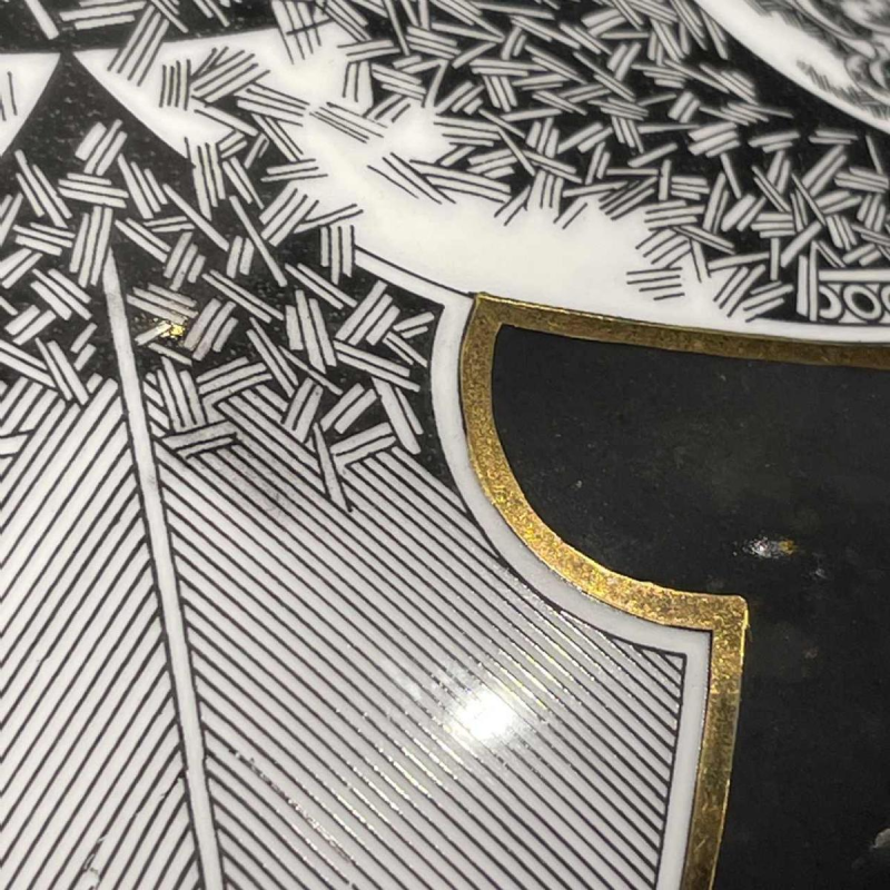 ENDRE SZASZ voor HOLLOHAZA HONGARIJE, Grote gouden porseleinen vaas, 1970