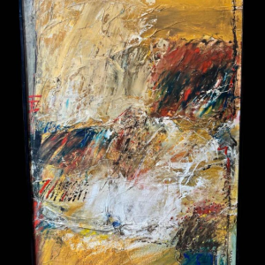 Claude GASPAR: “Abstracte compositie“ mixed media, schilderij en collage, XXe c