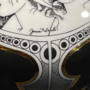 ENDRE SZASZ for HOLLOHAZA HUNGARY, Large Golden Porcelain Vase, 1970s