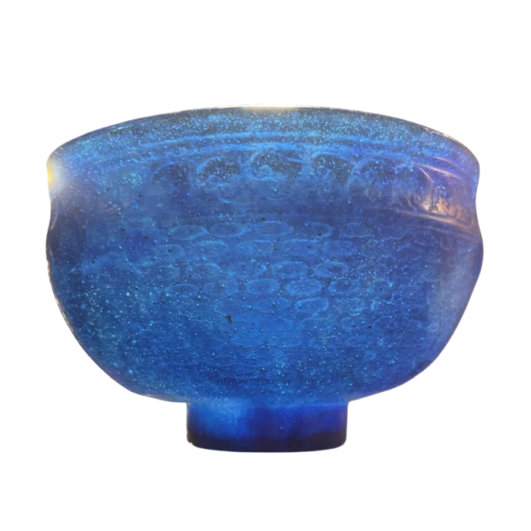 Francois Decorchemont, Art Deco blue pâte de verre vase / bowl / dish, ca 1930