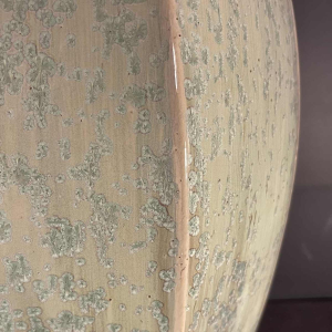 ROGER GUERIN, rare Art Deco vase 725 hexagonal shell, Bouffioulx stoneware 1935