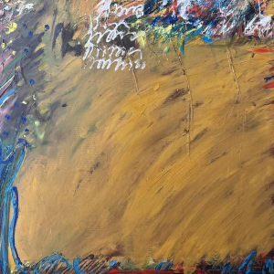 Claude GASPAR “Abstracte compositie” gemengde techniek, schilderkunst en collage, 20e eeuw