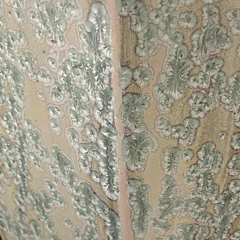 ROGER GUERIN, zeldzame Art Deco vaas 725 zeshoekige schelp, Bouffioulx steengoed