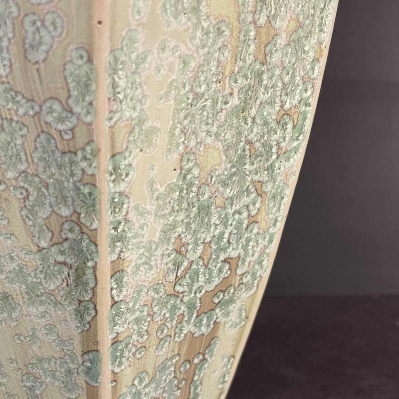 ROGER GUERIN, rare Art Deco vase 725 hexagonal shell, Bouffioulx stoneware 1935