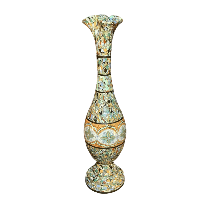 JEAN GERBINO pour VALLAURIS 46cm, grand vase ce´ramique mosai¨que nériage, 1930s