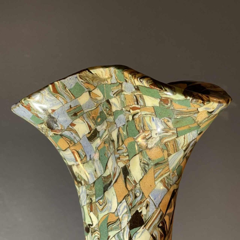 JEAN GERBINO pour VALLAURIS 46cm, grand vase ce´ramique mosai¨que nériage, 1930s