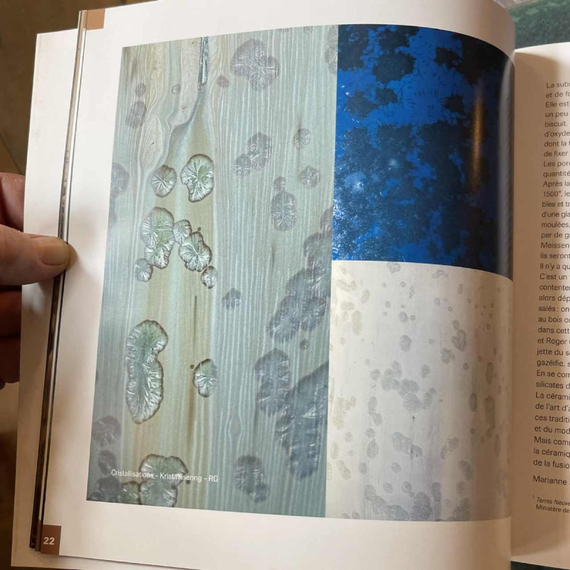 ROGER GUERIN, zeldzame Art Deco vaas 725 zeshoekige schelp, Bouffioulx steengoed