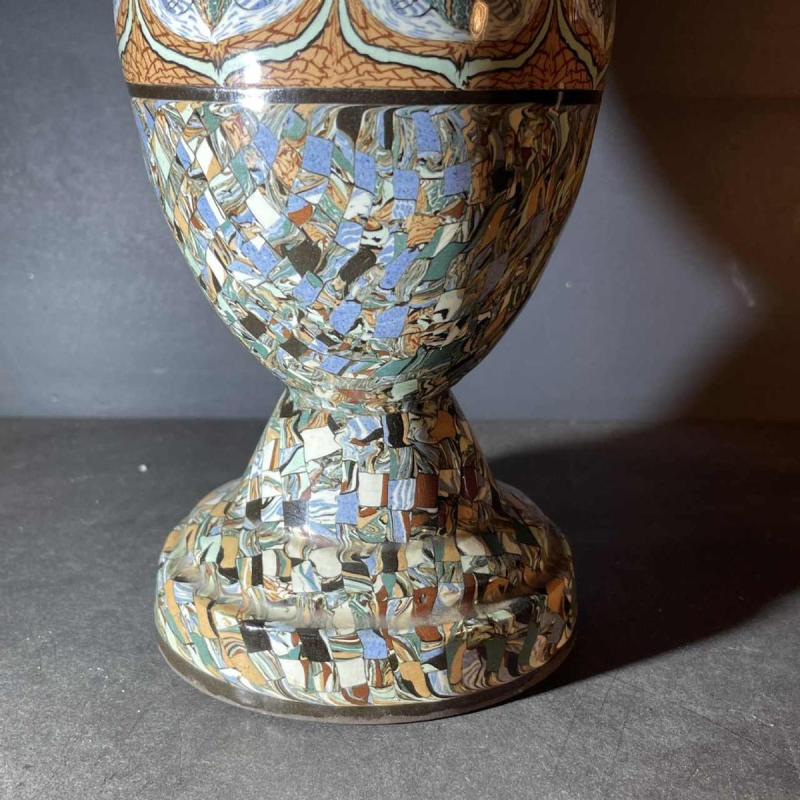 JEAN GERBINO for VALLAURIS 46cm, large ceramic vase " mosaic nériage " 1930s