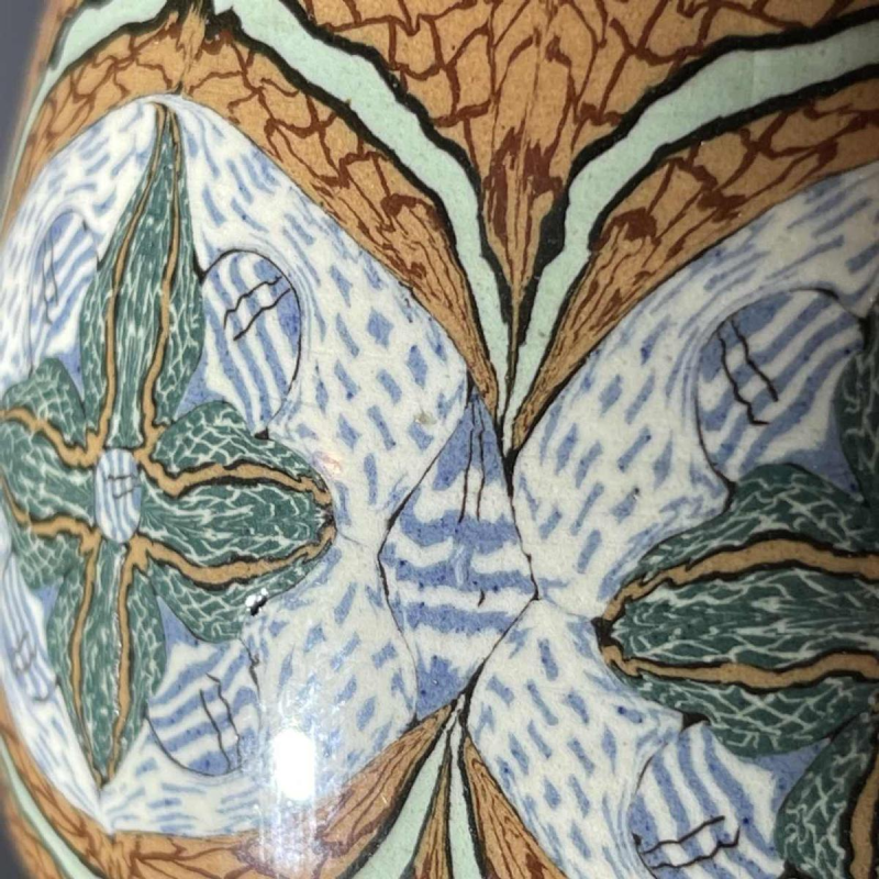 JEAN GERBINO pour VALLAURIS 46cm, grand vase ce´ramique mosai¨que nériage, 1930s