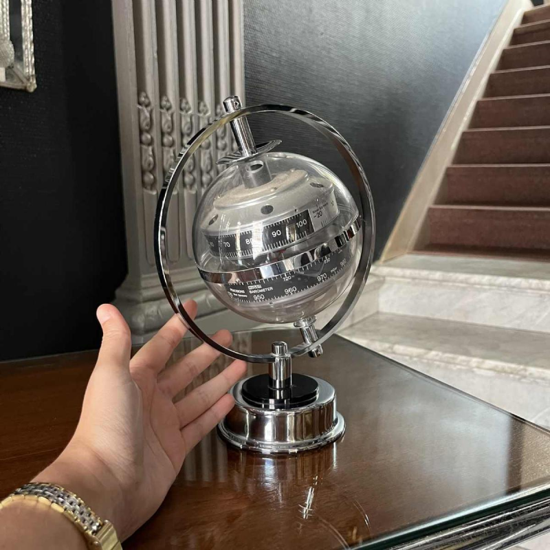 HUGER instrument météo SPUTNIK, thermomètre hygromètre baromètre, Space Age ca 1960