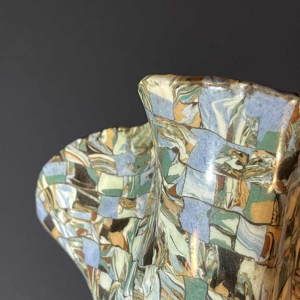 JEAN GERBINO for VALLAURIS 46cm, large ceramic vase " mosaic nériage " 1930s