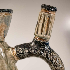 Jules Guérin Bouffioulx, vase / sculpture zoomorphe “oiseau INCAS N°3225“ céramique grès 1950s