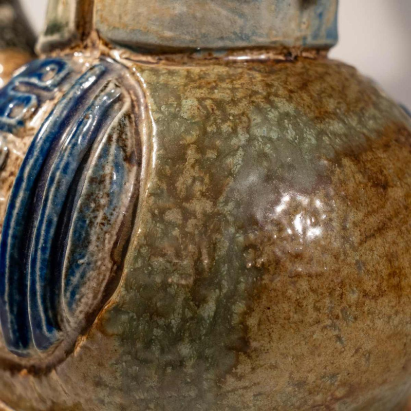 Jules Guérin Bouffioulx, vase / sculpture zoomorphe “oiseau INCAS N°3225“ céramique grès 1950s