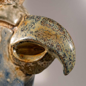 Jules Guérin Bouffioulx, vase / sculpture zoomorphe “oiseau INCAS N°3225“ céramique grès 1950s