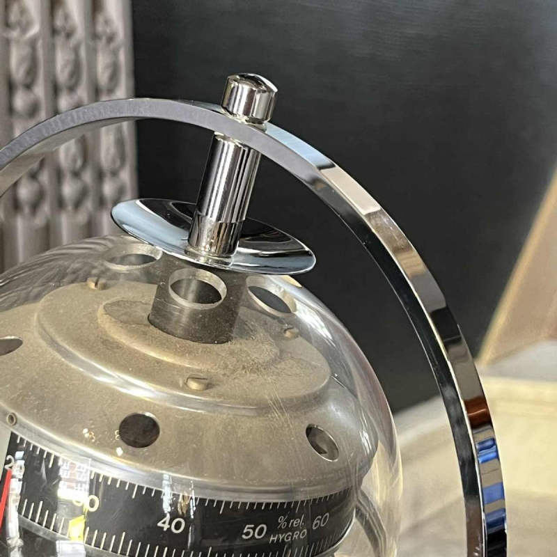 HUGER SPUTNIK weerinstrument, thermometer hygrometer barometer, Space Age ca 1960