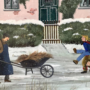 Thérèse COUSTRY «Maison à la chapelle » peinture huile sur toile marouflée